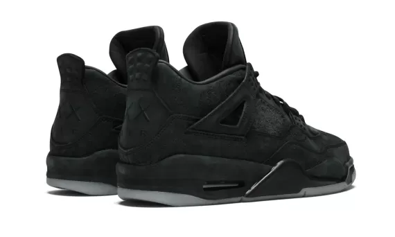 Fashionable Women's Air Jordan 4 Retro Kaws - Black