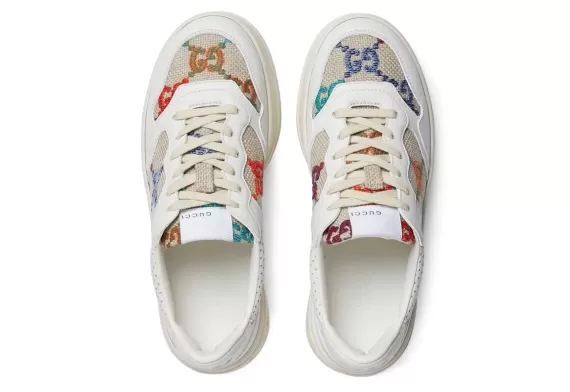 Grab Women's Gucci GG Low-Top Sneakers - White & Multicolour Sale Now
