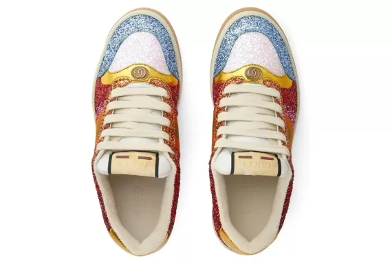 Fashionista Alert! Get your Gucci Lovelight Screener Sneakers, Bright Red/Multicolour, on Sale Now!
