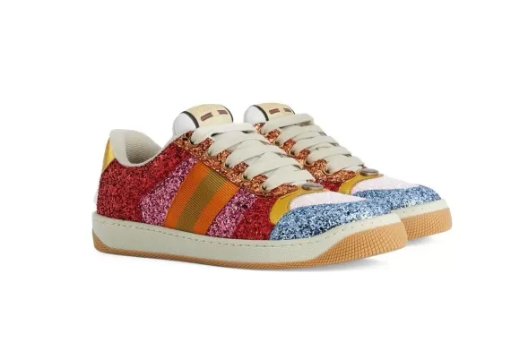 Women's Fashionista, Get your Gucci Lovelight Screener Sneakers, Bright Red/Multicolour, on Sale Now!