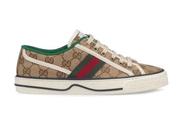 Shop Men's GG Gucci Tennis 1977 Sneakers - Beige/Ebony and Buy at Discount!