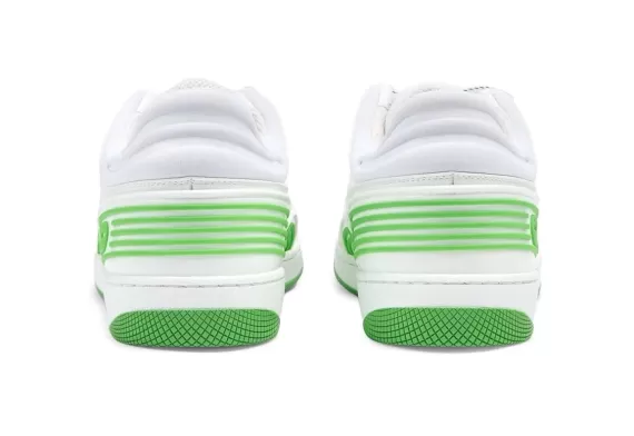 Men's White/Green Gucci Basket Sneakers with Interlocking G Logo - Buy Now