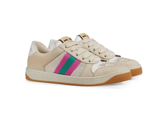 Women's Gucci Screener Leather Sneakers in a Tri-Color Combination