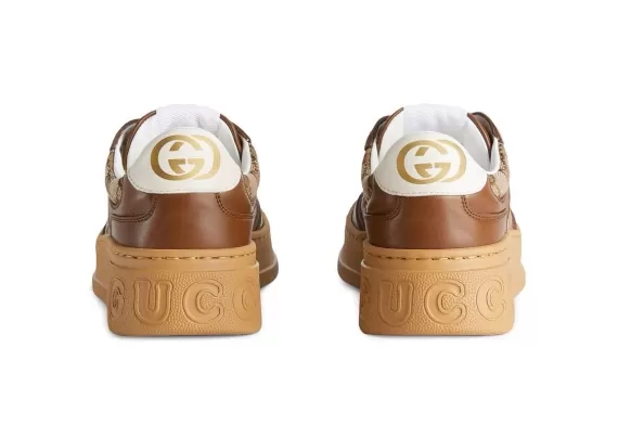 Save Money on Women's Gucci GG Embossed Low-Top Sneakers - Ebony-Beige!