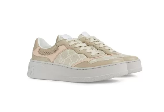 Women's Gucci GG Panelled Low-Top Sneakers - Beige On Sale Now