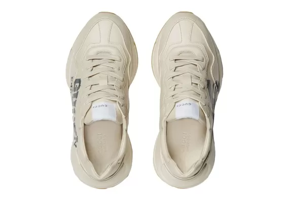 Sale on Gucci Women's Rhyton 25 Low-Top Sneakers - Light Beige