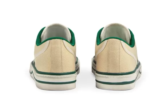Men's Gucci Tennis 1977 Low-Top Sneakers - Beige/Green/Red Now on Sale!