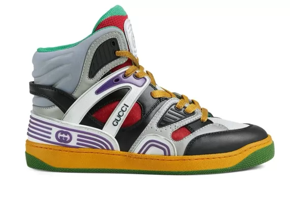 Black/Multicolour Gucci Basket High-Top Sneakers - Get the Perfect Look for Men