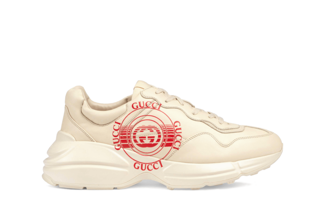 Shop Men's Gucci Rhyton Print Leather Sneaker at Discount!