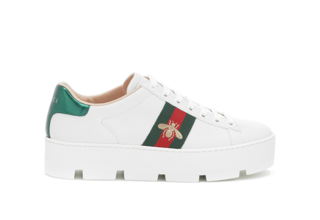 Shop Gucci Ace Embroidered Platform Sneaker for Men's