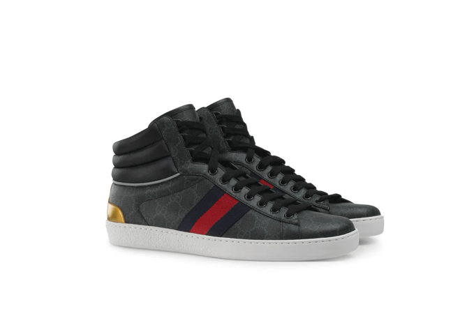 Shop the Latest Men's Gucci Black Supreme Canvas High Top Sneaker!