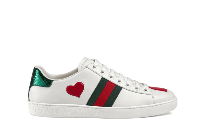 Buy Gucci Ace Embroidered Low-Top Sneaker Leather Heart Inlay for Men's