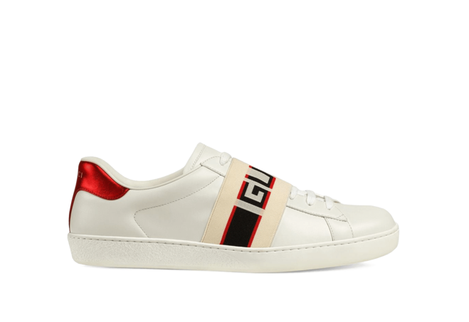 Ace Gucci Stripe Sneaker Red Metallic Leather