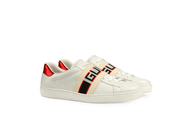 Women's Ace Gucci Stripe Sneaker Red Metallic Leather - Fashionable and Comfortable