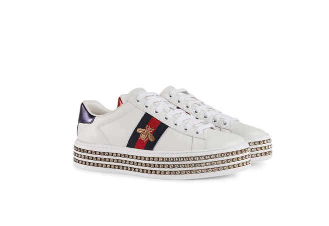 Women's Gucci Ace Sneaker With Crystals - Get Discount Now & Save!
