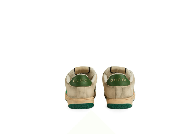 Women's Gucci Screener Leather Sneaker Vintage Distressed Effect - Get It Now at a Discount!