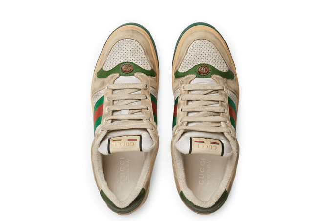Grab a Bargain on Men's Gucci Screener Leather Sneaker Vintage Distressed Effect!