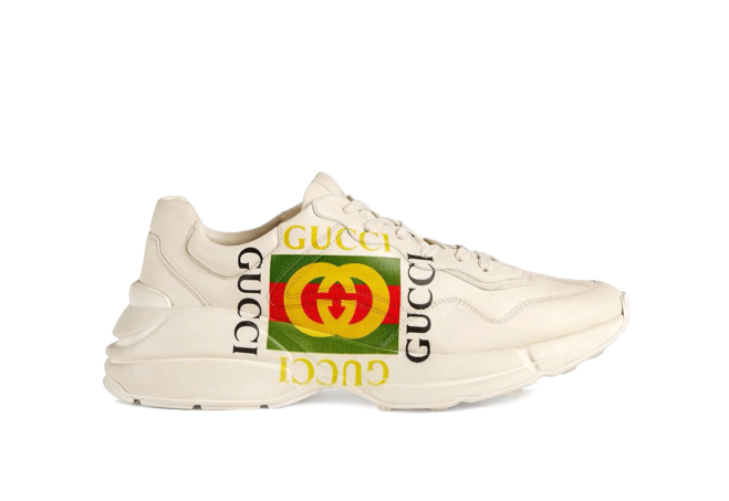 Gucci Ivory Rhyton Logo Leather Sneaker