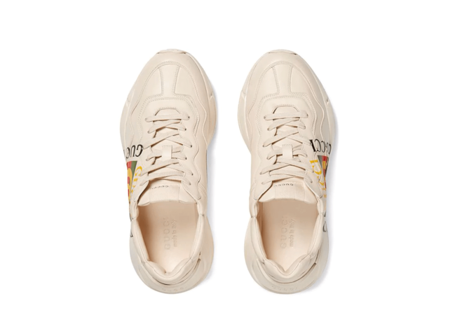 Gucci Ivory Rhyton Logo Leather Sneaker