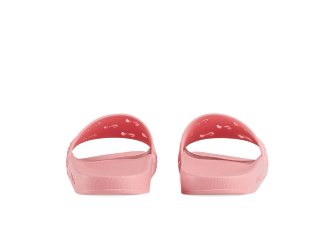 Women's Gucci Rubber GG Slide Sandal Pink - Get Discount Now!