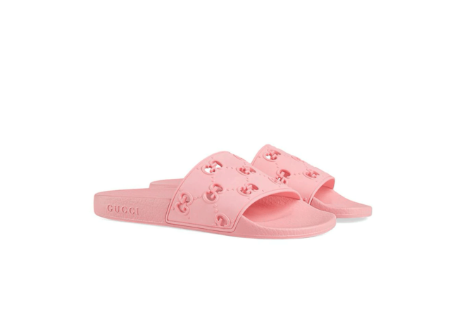 Gucci Rubber GG Slide Sandal Pink