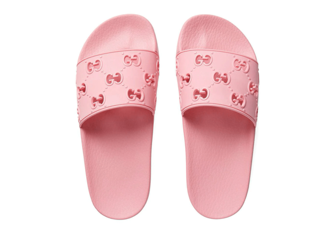 Women's Gucci Rubber GG Slide Sandal Pink - Get Discount Today!