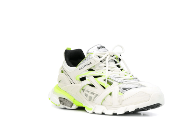 Men's Balenciaga Track.2 Sneaker in White & Neon Yellow Neoprene & Rubber - Discount Available!