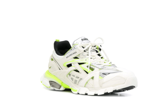 Shop Now & Save on Women's Balenciaga Track.2 Sneaker in White & Neon Yellow Neoprene & Rubber!