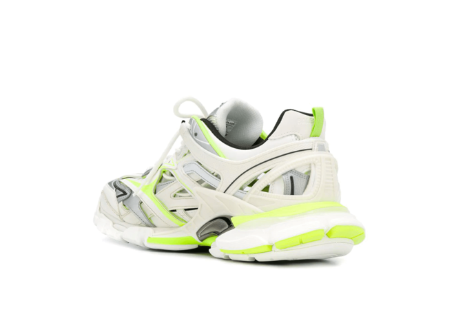Shop Now & Save on Men's Balenciaga Track.2 Sneaker in White & Neon Yellow Neoprene & Rubber!
