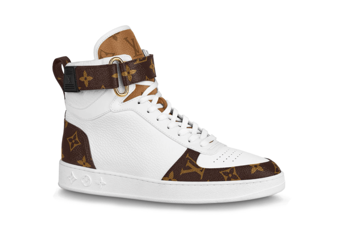 Shop Louis Vuitton Boombox Sneaker Boot White Patent Monogram Canvas for Women