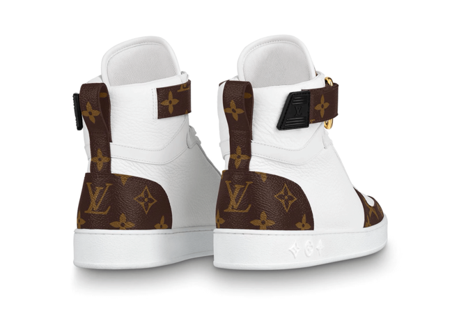 Women's Fashion - Louis Vuitton Boombox Sneaker Boot White Patent Monogram Canvas