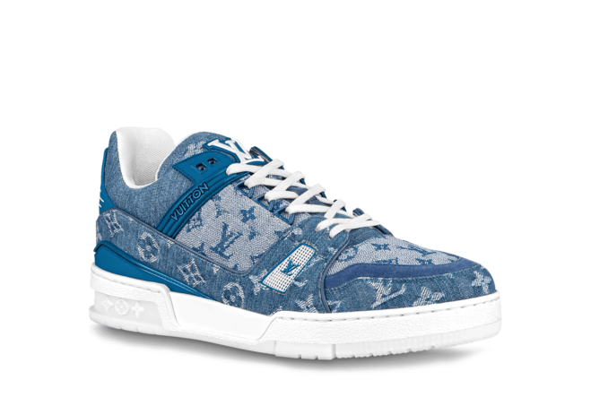 Louis Vuitton Trainer Sneaker Blue Monogram Denim - Shop Men's Designer Shoes Now!