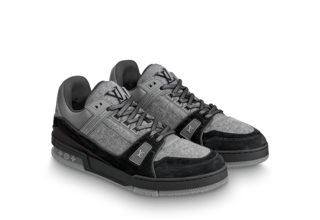 Sale on Louis Vuitton Men's Gray Flannel Trainer Sneaker