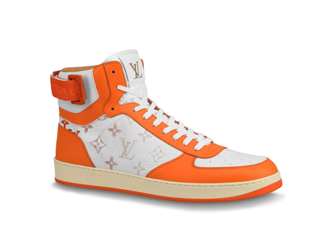 Louis Vuitton Rivoli Sneaker Boot Monogram Grained Calf Leather Orange