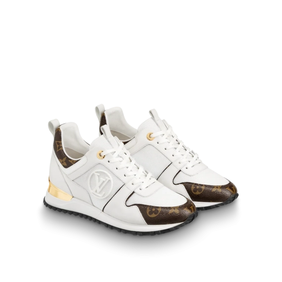 Upgrade Your Look with Louis Vuitton Women's Run Away Sneaker Calf Leather & Patent Monogram Canvas White