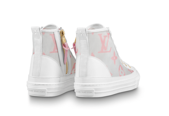Men's Louis Vuitton Stellar Sneaker Boot Pink Available Now with Discount!