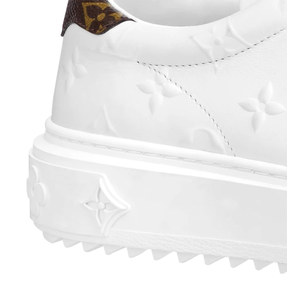 Women's Fashion: Louis Vuitton Time Out Sneaker in White Debossed Calf Leather