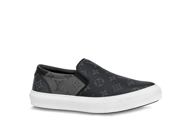 Shop Louis Vuitton Trocadero Slip On Black Monogram Eclipse Canvas - Men's