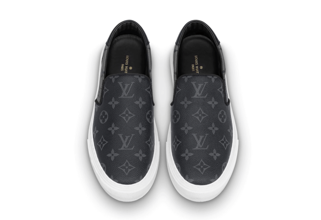 Men's Louis Vuitton Trocadero Slip On Black Monogram Eclipse Canvas - Shop Now