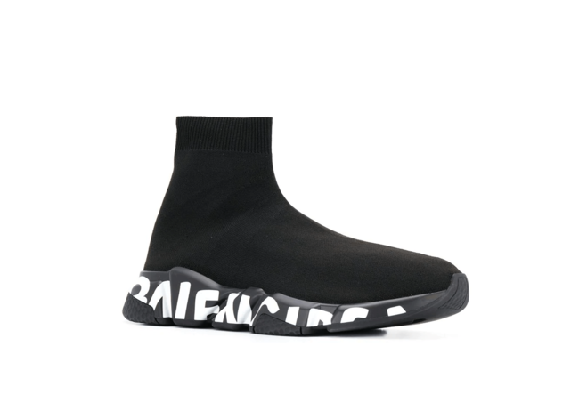 Fashion Designer Online Shop: Balenciaga Speed Graffiti Black Women's Shoes