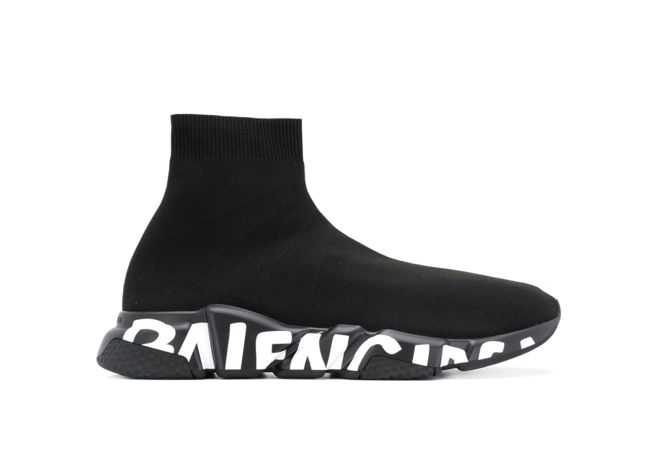Shop Balenciaga Speed Graffiti Black Men's Sneakers On Sale