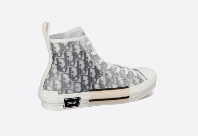 Dior High-Top White and Black Oblique Canvas