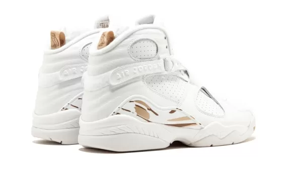 AIR Jordan 8 Retro OVO - White Blur-Metallic Gold