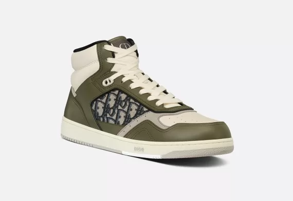 B27 High-Top Sneaker - Olive and Cream Beige/Black