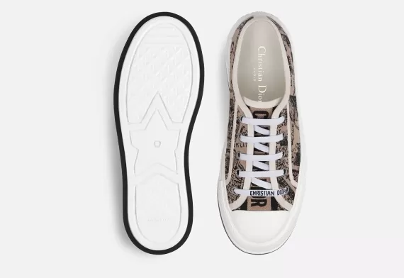 WALK'N'DIOR Platform Sneaker - Beige and Black, Plan de Paris Motif