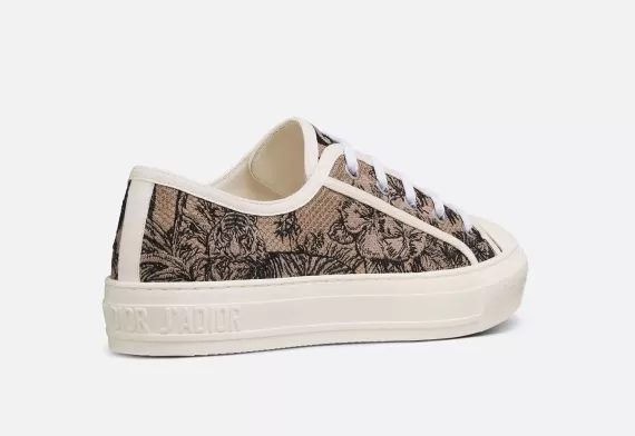 WALK'N'DIOR Sneaker Beige and Black With Toile de Jouy Voyage Motif