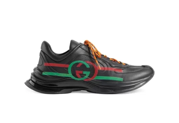 Gucci Gucci Run Side-Stripe Sneakers Black/Green, Red