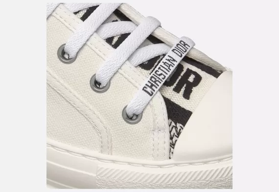 WALK'N'DIOR Platform Sneaker White Cotton Canvas