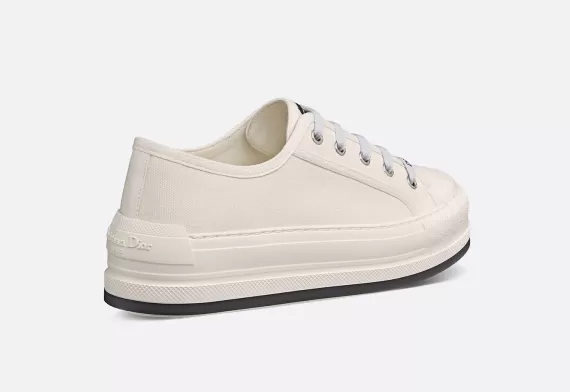 WALK'N'DIOR Platform Sneaker White Cotton Canvas