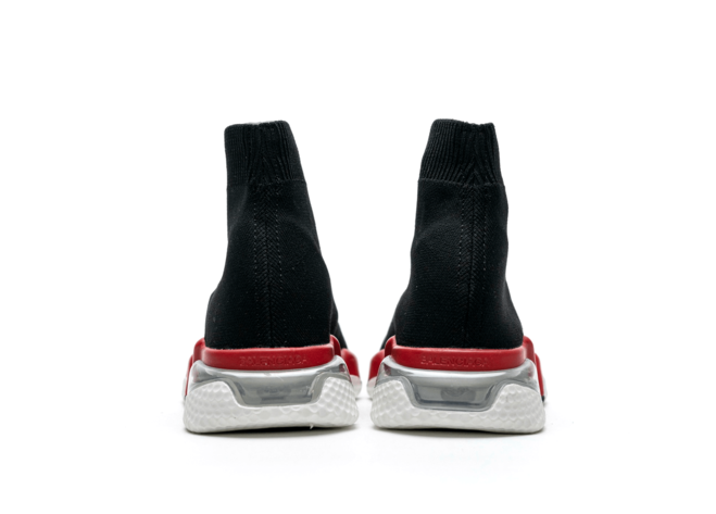Stay Trendy in the Balenciaga Speed Clear Sole Black Red!